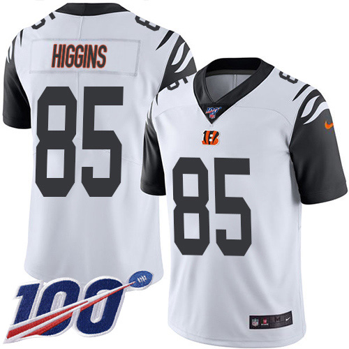 Nike Bengals #85 Tee Higgins White Youth Stitched NFL Limited Rush 100th Season Jersey